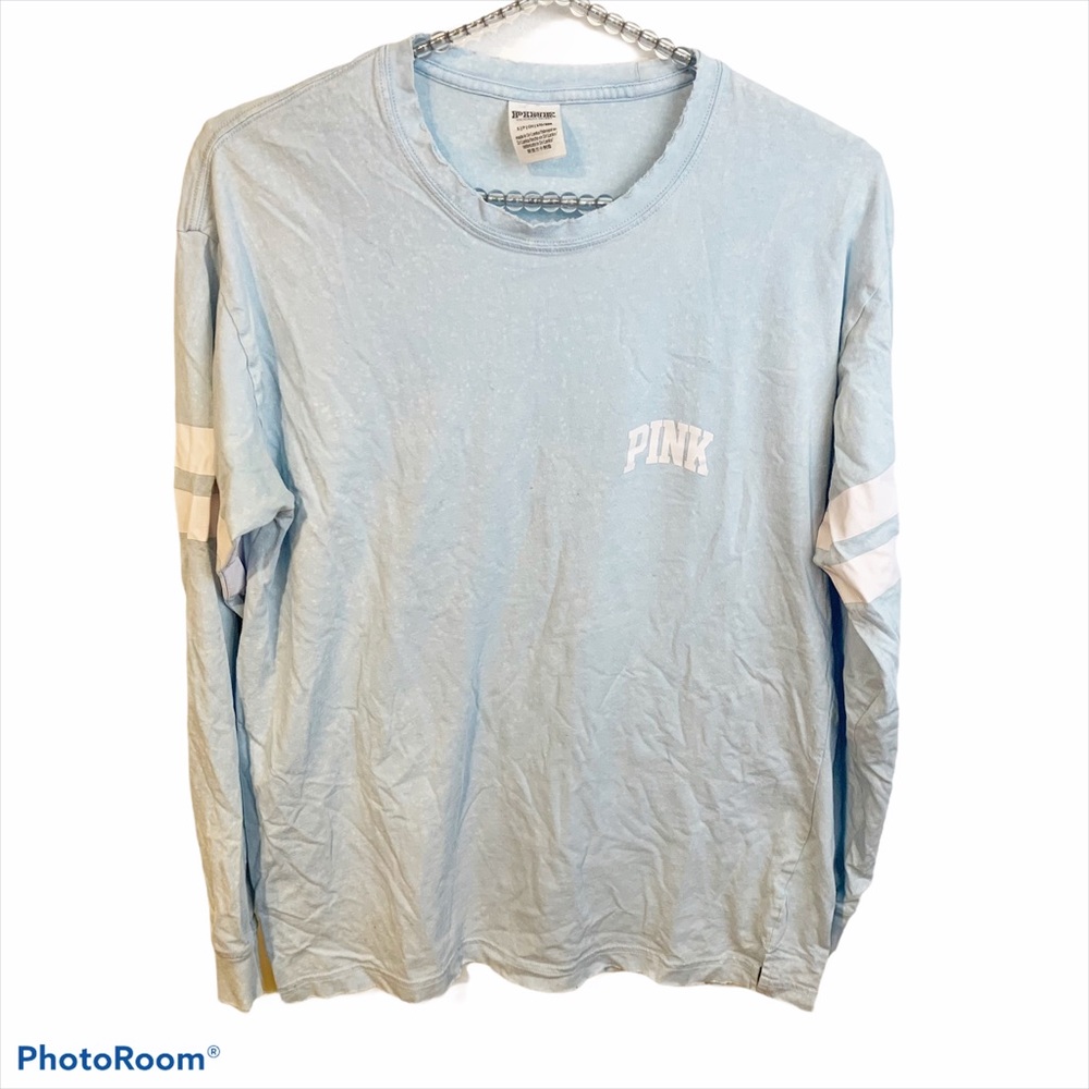 Victoria’s Secret Pink Size Small Blue Long Sleeve‎ Cotton Top